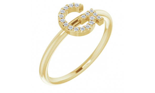 14K Yellow .08 CTW Diamond Initial G Ring - 1238346031P