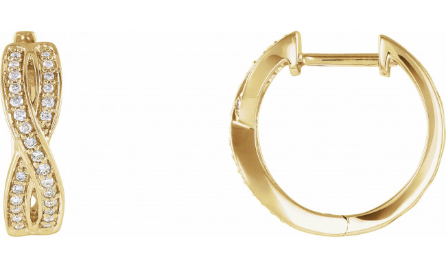 14K Yellow 1/5 CTW Diamond Infinity-Inspired Hoop Earrings - 65295860001P