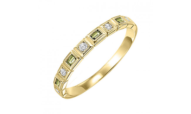 Gems One 14Kt Yellow Gold Diamond (1/10Ctw) & Peridot (1/6 Ctw) Ring - FR1227-4YD