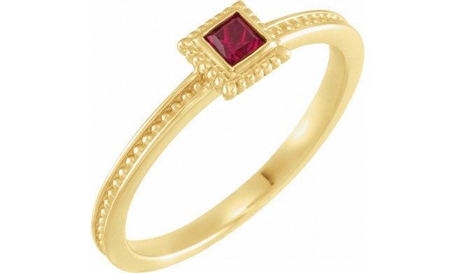 14K Yellow Ruby Stackable Family Ring - 715186021P