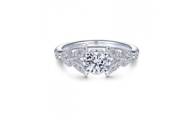 Gabriel & Co. 14k White Gold Victorian Split Shank Engagement Ring - ER14662R2W44JJ