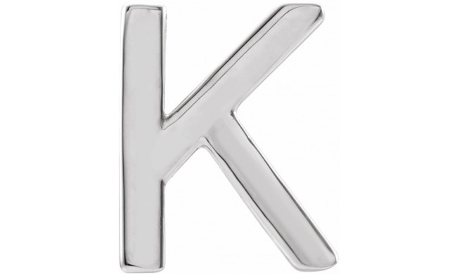 14K White Single Initial K Earring - 86800161P