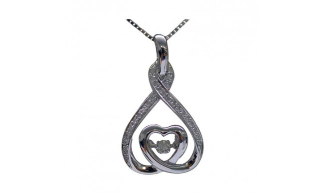 Gems One Silver (SLV 995) Diamond Rhythm Of Love Neckwear Pendant  - 1/6 ctw - ROL1185-SSWD