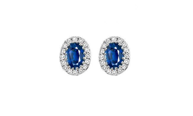 Gems One 14Kt White Gold Diamond (1/5Ctw) & Sapphire (7/8 Ctw) Earring - HDER021-4WCS
