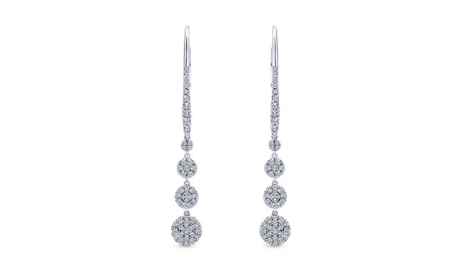 Gabriel & Co. 14k White Gold Lusso Diamond Drop Earrings - EG12961W45JJ