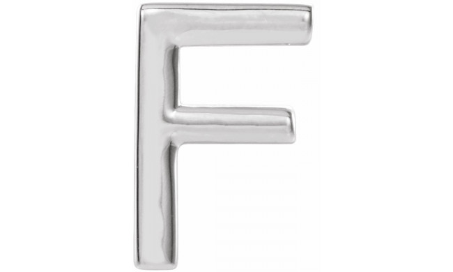 14K White Single Initial F Earring - 86800131P