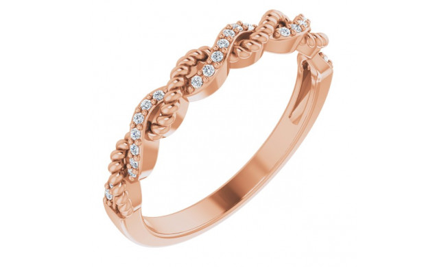 14K Rose .08 CTW Diamond Stackable Ring - 65196960002P