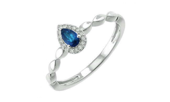 Gems One 10Kt White Gold Diamond (1/20Ctw) & Sapphire (1/4 Ctw) Ring - RG87015-1WDS