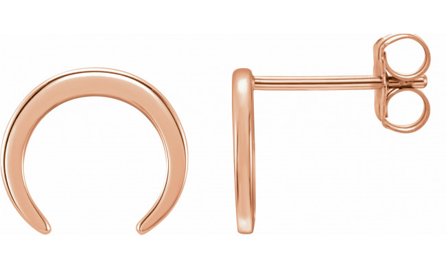 14K Rose Crescent Earrings - 862596008P