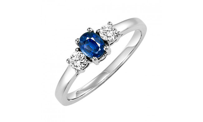 Gems One 14Kt White Gold Diamond (1/4Ctw) & Sapphire (1/2 Ctw) Ring - HDR1025-4WCS