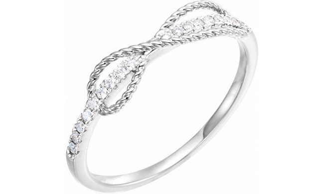 14K White 1/10 CTW Diamond Infinity-Inspired Ring - 65244860001P
