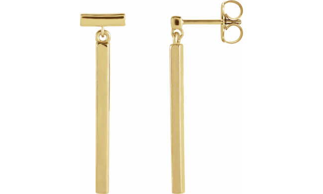 14K Yellow Articulated Bar Earrings - 87209107P