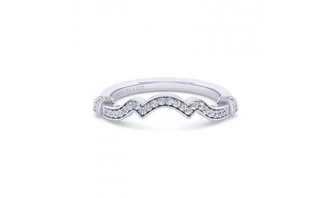 Gabriel & Co. 14K White Gold Victorian Curved Wedding Band - WB14306W44JJ