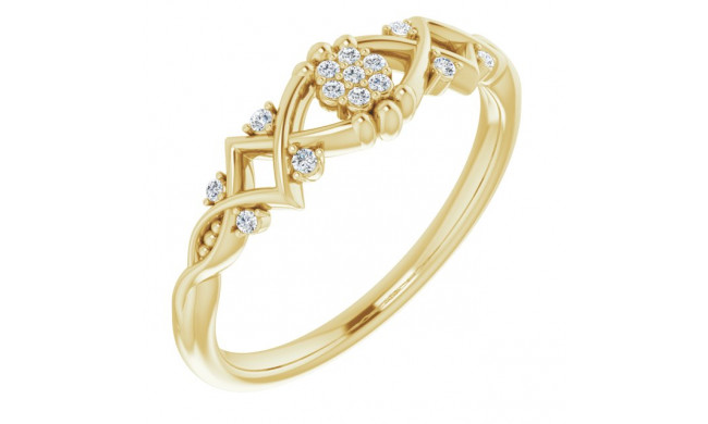 14K Yellow .06 CTW Diamond Vintage-Inspired Ring - 124068601P