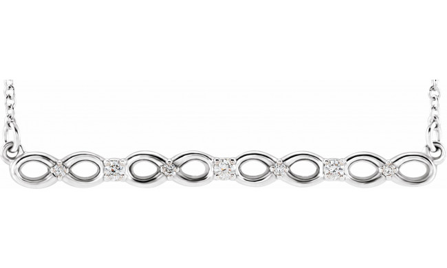 Platinum .08 CTW Diamond Infinity-Inspired Bar 16-18 Necklace - 86772603P