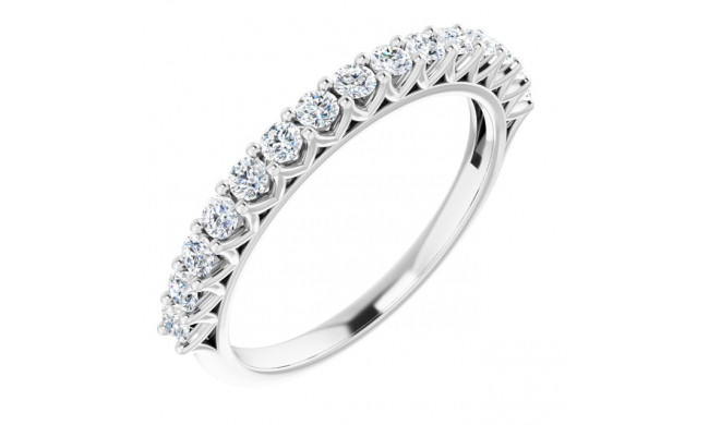 14K White 2 mm Round 1/2 CTW Diamond Anniversary Band - 12318160000P