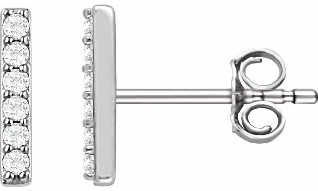 Platinum 1/10 CTW Diamond Bar Earrings - 65175760009P