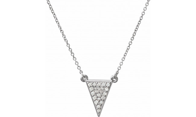 14K White 1/5 CTW Diamond Triangle 16.5 Necklace - 86423600P