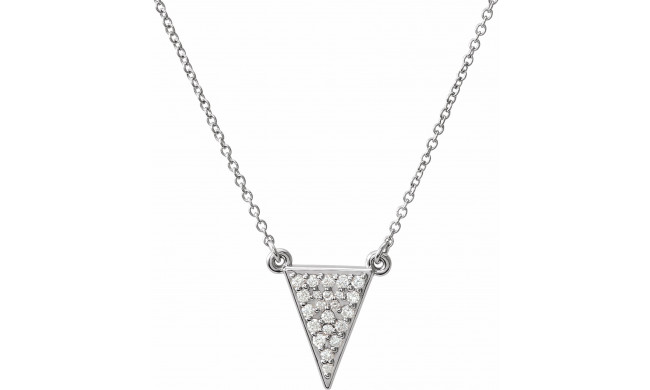 14K White 1/5 CTW Diamond Triangle 16.5 Necklace - 86423600P