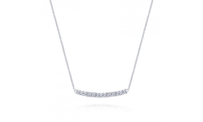 Gabriel & Co. 14k White Gold Lusso Diamond Bar Necklace - NK5791W45JJ