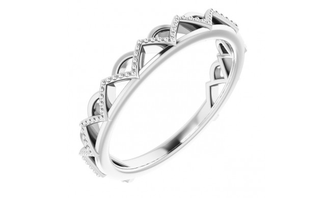 14K White Stackable Crown Ring - 51891101P