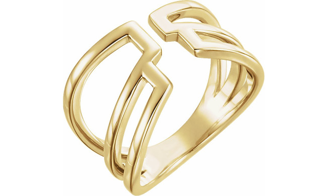 14K Yellow Negative Space Ring - 51690102P