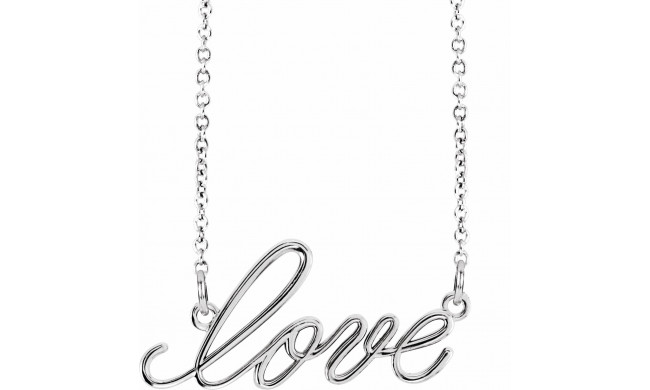 14K White Love 16.5 Necklace - 8579970001P