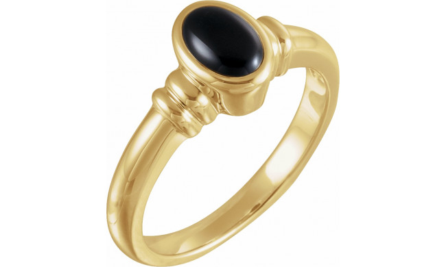 14K Yellow Onyx Bezel-Set Ring - 61946252623P