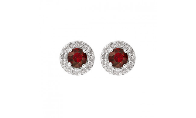 Gems One 10Kt White Gold Diamond (1/6Ctw) & Ruby (1/3 Ctw) Earring - ER31975-1WDR