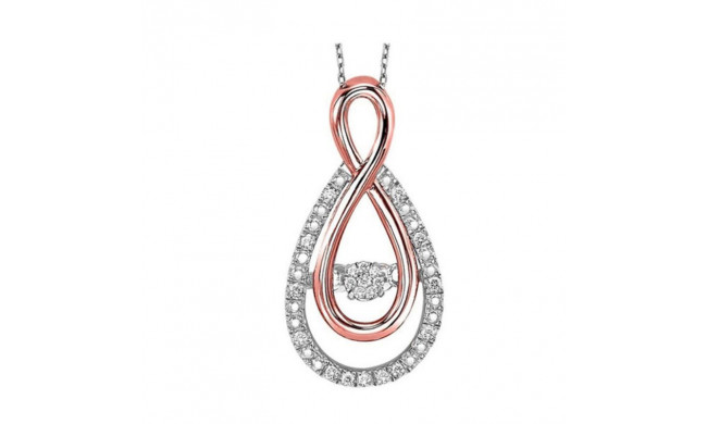Gems One 10KT Pink Gold & Diamond Stunning Neckwear Pendant  - 1/10 ctw - ROL1082-1PSSSC