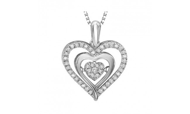 Gems One 10KT White Gold & Diamond Rhythm Of Love Neckwear Pendant  - 1/5 ctw - ROL1058-1WSSSC