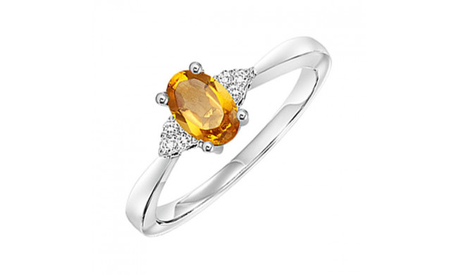 Gems One 10Kt White Gold Diamond (1/20Ctw) & Citrine (3/8 Ctw) Ring - FR4029-1WDC