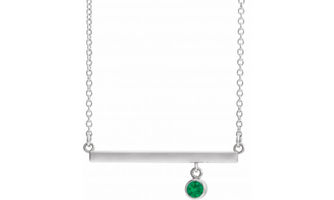 14K White Emerald Bezel-Set 16 Bar Necklace - 869056025P