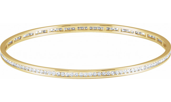 14K Yellow  1 1/2 CTW Diamond Stackable Bangle 8 Bracelet - 67336106P