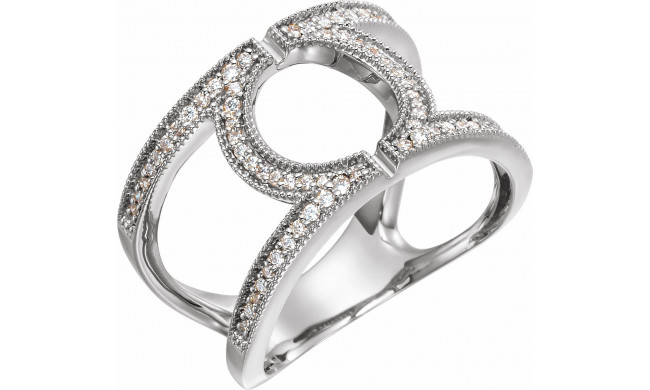 14K White 1/4 CTW Round Geometric Diamond Ring - 65232260000P
