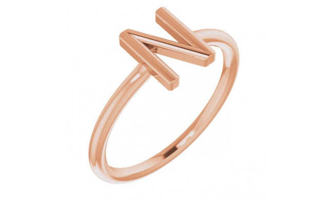 14K Rose Initial N Ring - 51895181P