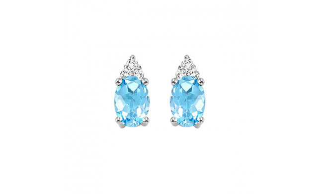 Gems One 10Kt White Gold Diamond (1/20Ctw) & Blue Topaz (5/8 Ctw) Earring - FE4030-1WDB