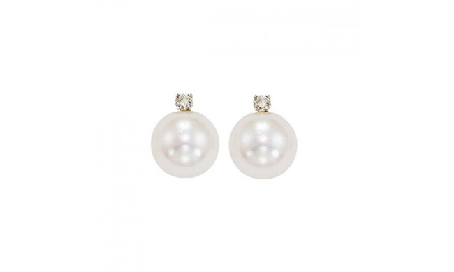 Gems One 14Kt White Gold Diamond (1/20Ctw) & Pearl (1 Ctw) Earring - PSD8.00AAA-4W