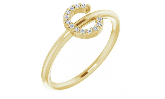 14K Yellow .05 CTW Diamond Initial C Ring - 1238346011P