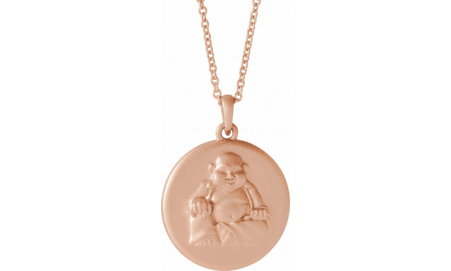 14K Rose Buddha 16-18 Necklace - 86851602P