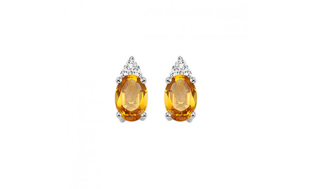 Gems One 10Kt White Gold Diamond (1/20Ctw) & Citrine (5/8 Ctw) Earring - FE4029-1WDC