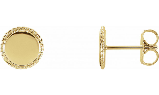 14K Yellow Engravable Rope Earrings - 86469601P