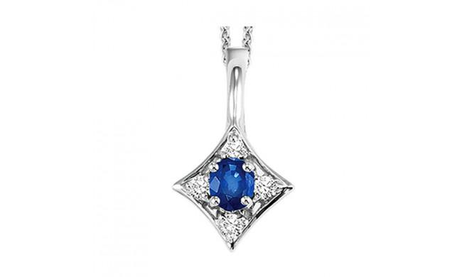 Gems One 14Kt White Gold Diamond (1/20Ctw) & Sapphire (1/6 Ctw) Pendant - FP4031-4WCS