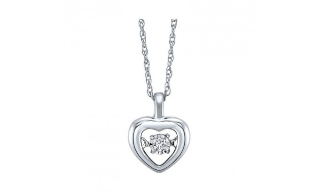 Gems One 10KT White Gold & Diamond Rhythm Of Love Neckwear Pendant  - 1/10 ctw - ROL1226-1WC