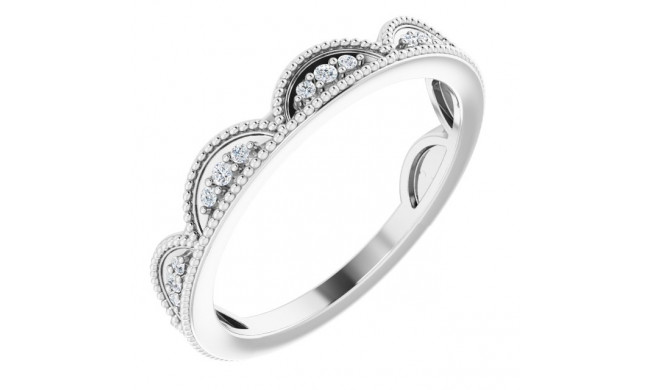 14K White 1/8 CTW Diamond Stackable Ring - 123087600P