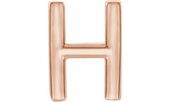 14K Rose Single Initial H Earring - 86800145P