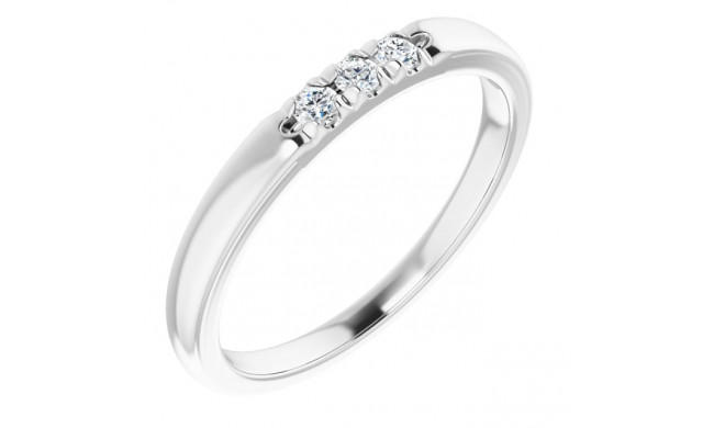 14K White .09 CTW Diamond French-Set Anniversary Band - 124030601P