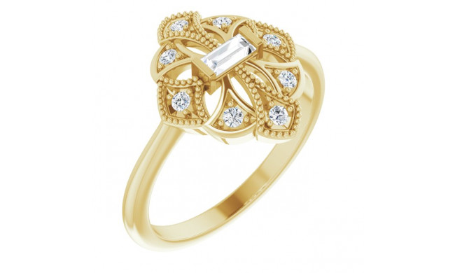 14K Yellow 1/6 CTW Diamond Vintage-Inspired Ring - 124058606P