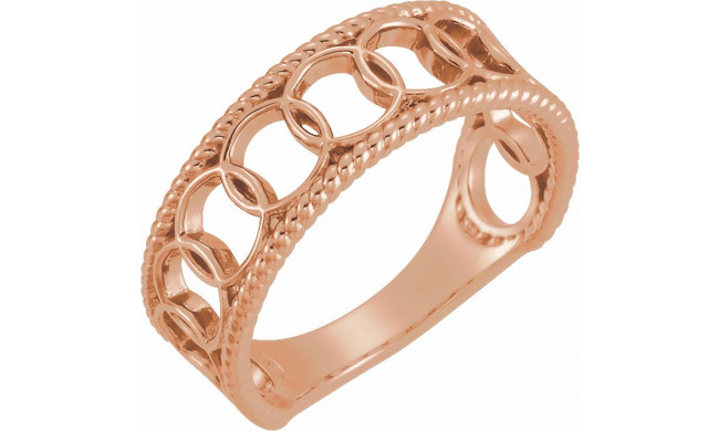 14K Rose Geometric Rope Ring - 51705103P