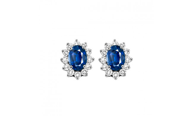 Gems One 14Kt White Gold Diamond (3/8Ctw) & Sapphire (1 1/8 Ctw) Earring - FE4062-4WCS